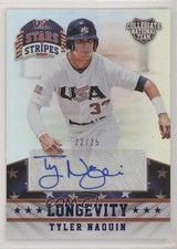 2015 Stars and Stripes Longevity Signatures Holofoil 22/25 Tyler Naquin Auto fm0