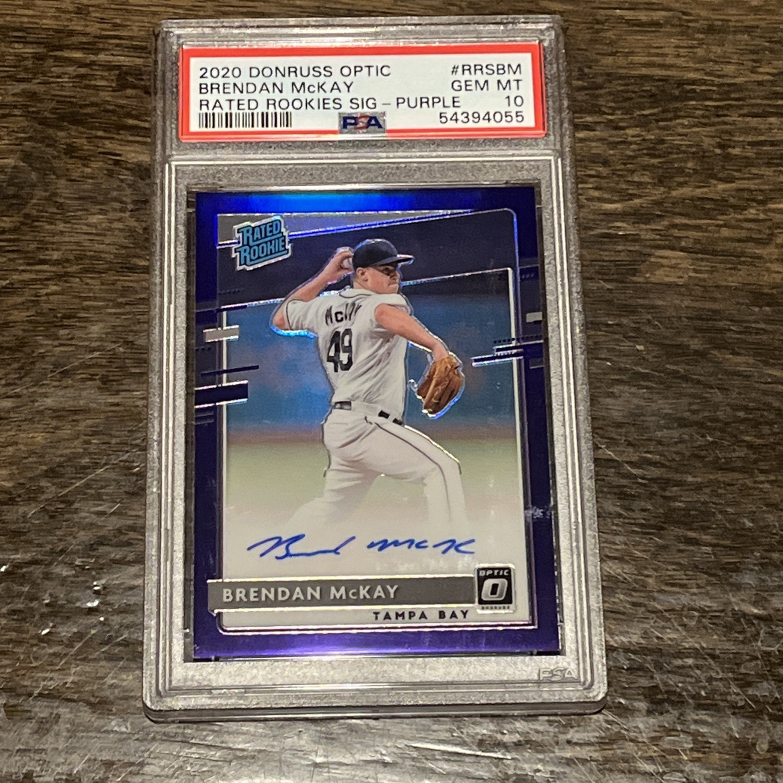 2020 Donruss Optic PSA 10 Rookie Signatures Purple Brendan McKay #RRS-BM / 125
