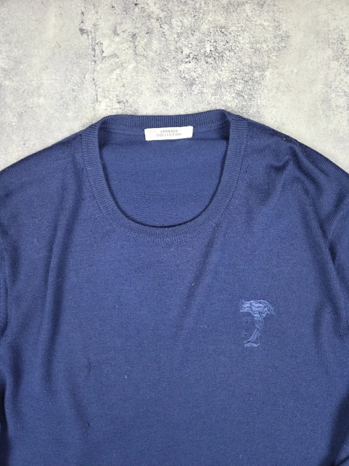 Suéter De Colección Versace Gianni Lana Lujo Y2K Italia Púrpura Manga Larga Talla XL Foto 2 de 4