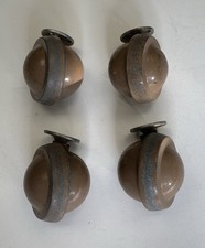 A Set Of 4 Vintage Kenrick 50MM Ball Castors On A Screw Plate Antique Castors