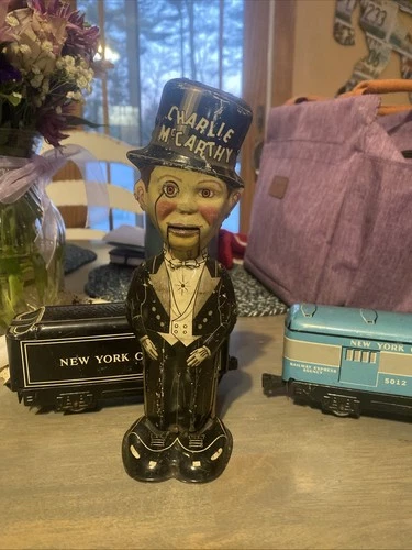 MARX Charlie McCarthy Walker Wind-Up TIn Litho Toy 1930s Works with trains