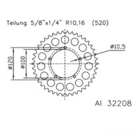 Esjot Kettenrad Alu ZäHne 40 51-32208-40 FüR Aprilia RSV 1000 Mille 1998-03