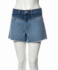 Levis Kids Girls Blue Logo High Rise Denim Cotton Western A-Line Shorts Size 14