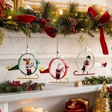 Decorative Wrought Iron Airplane Ornament for Festive Season For Tree and Shelf