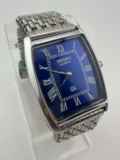 RARE BLUE Vintage Seiko Slim Quartz Men s Wrist Watch