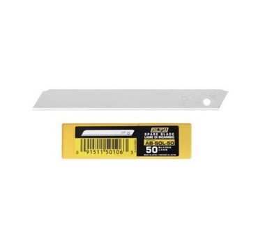 OLFA AB-SOL-50 Pack of 50 Solid 9mm Blades