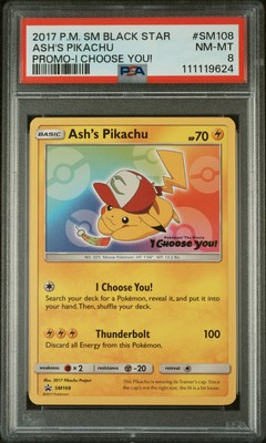 2017 POKEMON SM BLACK STAR PROMO I CHOOSE YOU! #SM108 ASH'S