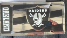Oakland Raiders Acrylic Mirror License Plate Nfl New