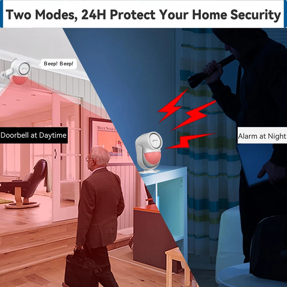 125dB Loud Motion Sensor Alarm with 328ft Remote Control (40ft PIR Detector, ... - Image 2 of 4