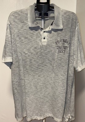 BUFFALO DAVID BITTON gray Faded Tee- Shirt with collar 2X Large