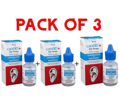 3 X BEST Ear Drop (10ml Each) For Fungal Infections in Ears FREE SHIPPING