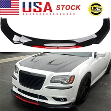 UNIVERSAL Front Bumper Lip Spoiler Splitter For Chrysler 300 Gloss Black+Red