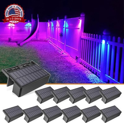 VOLISUN 12-Pack 1800mAh Outdoor Solar Fence Lights - Waterproof LED Color Glow f