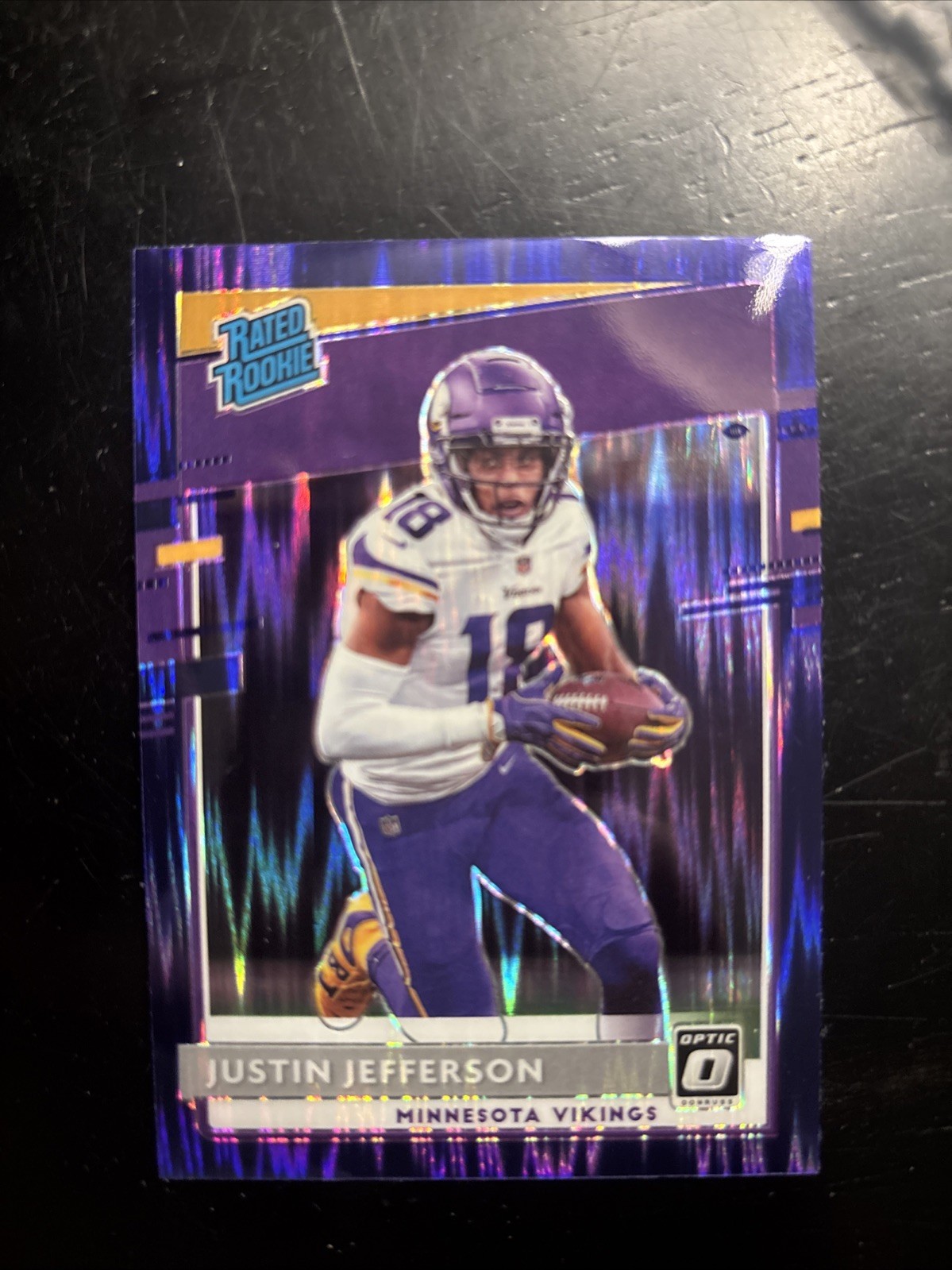 2020 Panini Donruss Optic - Rated Rookies Justin Jefferson #163 Purple Shock