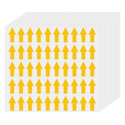 Small Arrow Sticker, 500 Pcs 1.6'' x 0.8'' Self-Adhesive Color Coding Sign, Orange