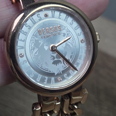 Versus Versace Berlin Rose Gold Tone Stainless Steel Chain Link Bracelet Watch