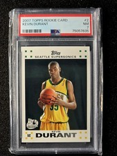 KEVIN DURANT 2007 TOPPS ROOKIE CARD #2 PSA 7 NEAR MINT 2007-2008 RC. rookie card picture