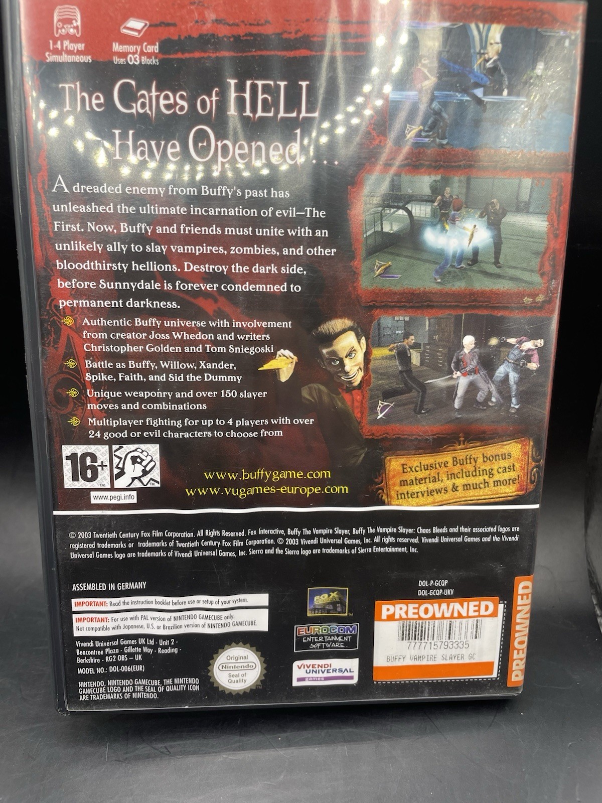 Nintendo GameCube PAL Buffy The Vampire Slayer Chaos Bleeds - With Manual image 2