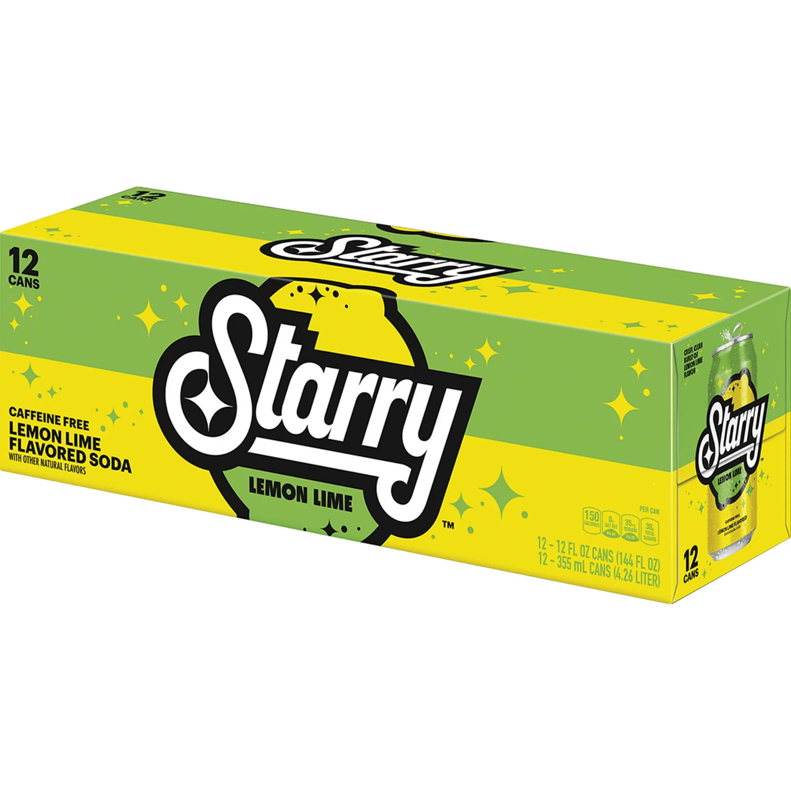 Starry Lemon Lime Soda Pop, 12 fl oz, 12 Pack Cans