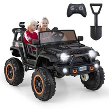 Image of 2-Seater Ride On Car with Remote Control and Horn for Boys and Girls-Black