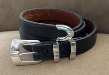 VTG Sterling Silver CLINT ORMS Silversmiths 4 Pc Belt Buckle Set KEMO SABE Belt