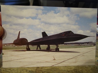 U25 Old AIRPLANE PLANE Postcard Lockheed SR-71A Blackbird USAF Recon Thrust Jet