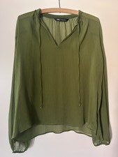 ZARA * durchsichtige Tunika-Bluse * Gr. S * grün * 2 x getragen