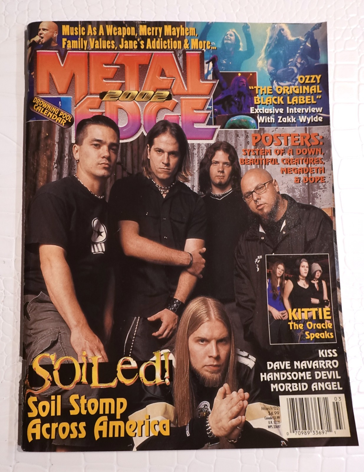 Metal Edge Magazine March 2002 System of a Down Soiled Kittie