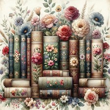 Book Diamond Art Kits for Adults, Book Flowers Diamond Painting Kits for BeginE