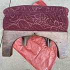 Vintage Rectangular Wood Footstool Ottoman. Jacquard Fabric — photo 4