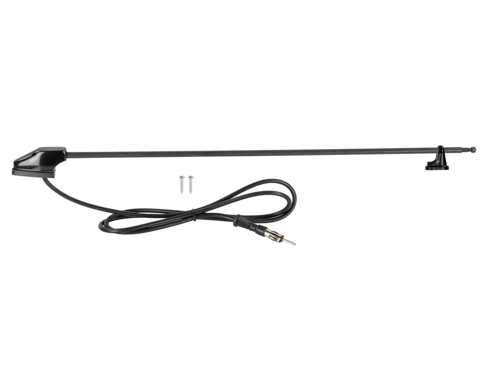 Antenne pilier AM/FM universelle avec fiche DIN noire 118cm pour reception stable