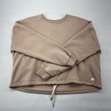 Vuori Cropped Crew Sweatshirt Pink Drawstring Hem VW235 EUC L