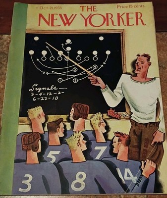 The New Yorker Magazine ~ October 21, 1933 ~ Brown Football Coach Game Strategy
