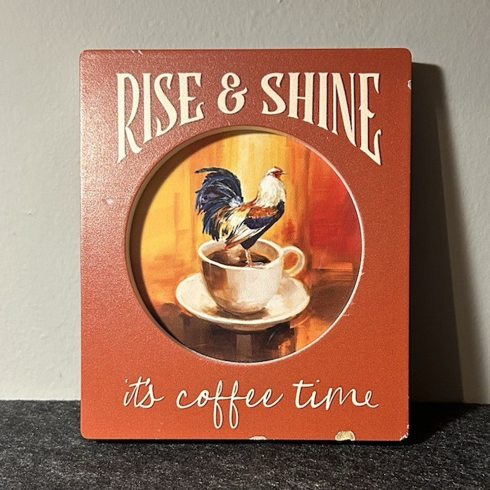Graham Dunn Wood Coffee Plaque Sign Square Small Free Standing Kitchen