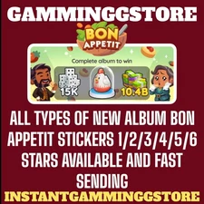 All Types Of New Bon Appetit Album 1/2/3/4/5 Stars Mono_poly Go Stickers
