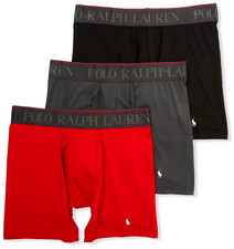 Polo Ralph Lauren L5LBP3 4D Flex Performance Air Long Leg Boxer Briefs 3 Pack