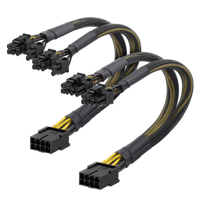 2-Pack Pcie 8 Pin to Dual 8 Pin (6+2) Female to Male Pcie Power Adapter for Gpus