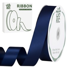 Navy Blue Double Faced Satin Ribbon 1 Inch x 60 Yards Gift Wrapping Craft