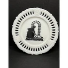 Vintage Kemple Milk Glass Plate Woman Silhouette, Mid Century Farmhouse Decor