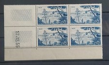 BLOC COIN DATÉ 4 TIMBRES NICE N° 1038 NEUF** LUXE 1955
