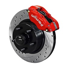 Wilwood Front Disc Brake Kit Dynalite Mustang 65-69 4-piston Red Drilled Slo... Wilwood Front Disc Brake Kit Dynalite Mustang 65-69 4-piston Red Drilled Slo...