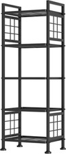 5-tier vertical bookcase and cabinet, metal storage rack