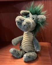 EXCELLENT Jellycat of London Plush Dudley Dragon Green Furry 13"