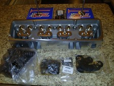 Pair Small Block 350 Chevy Aluminum 200cc Cylinder Heads 68cc Straight Complete