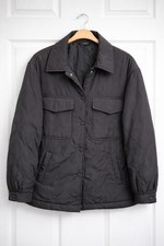 H&m Black Oversized Quilted Lightweight Jacket Size L 14-16 VGC