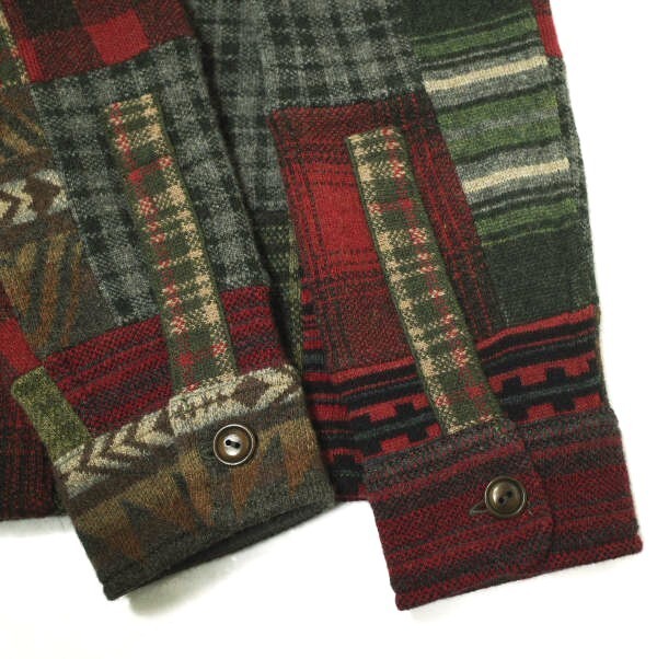RRL Patchwork Work Shirt Sweater Wool/Cashmere 10… - image 4