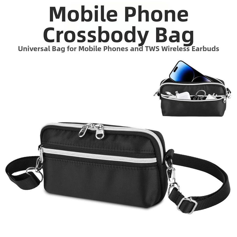 Nylon Storage Bag with Dual Compartments for Phones and For TWS Earbuds - Image 2 of 4