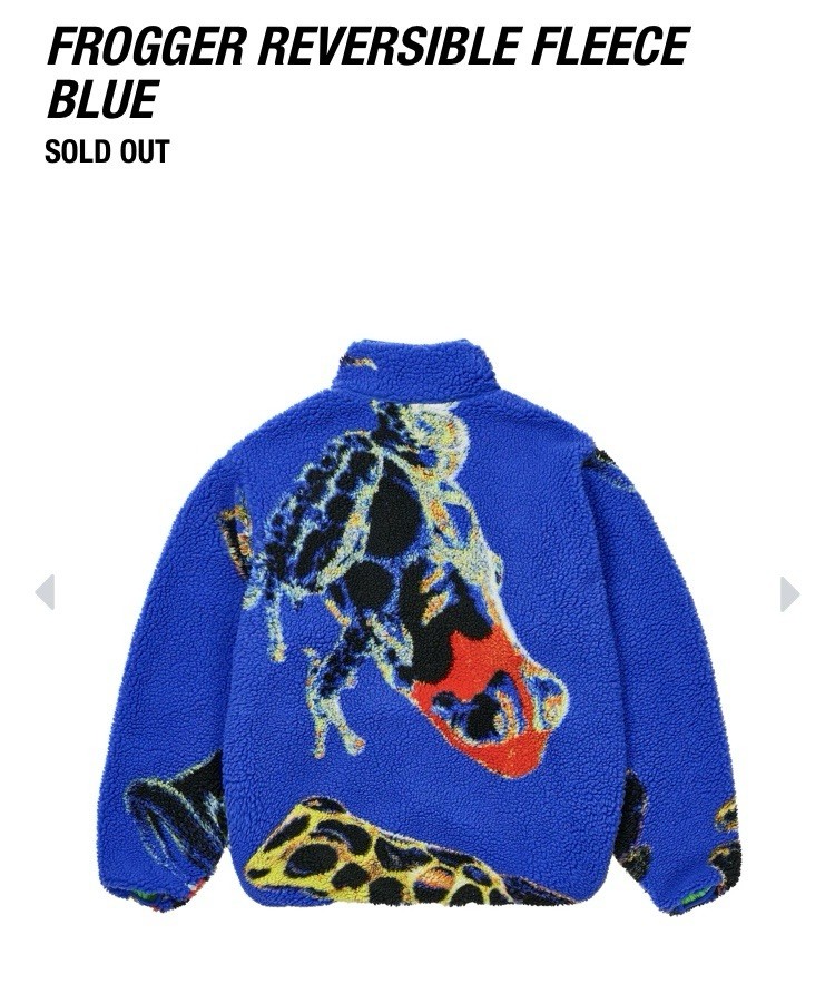 PALACE SKATEBOARDS FROGGER REVERSIBLE FLEECE BLUE LARGE | eBay