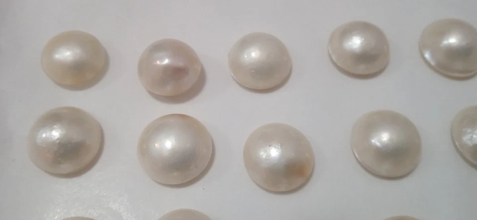 Lotto Perle mabè Coltivate 82pc Lot Misto Bianche e Thaiti JAPAN 10-11mm Orafo - Immagine 4 di 4