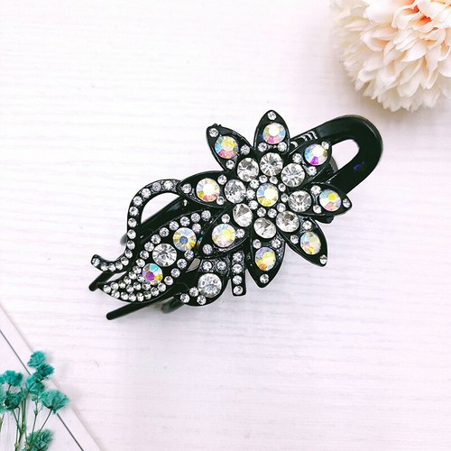 Women Rhinestone Flower Duckbill Hair Claws Clip Crystal Hairpin Barrettes Gift↕ - Picture 9 of 17